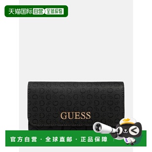自营guessEldoria Enlarged Logo Slim Clutch Wallet - coal 美