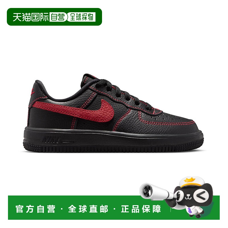 自营Pre School Nike Force 1 Low Lv8 3_Black/University Red-B
