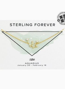 sterling forever精致星座项链 - 金-水瓶座 【美国奥莱】直发