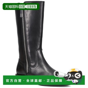 黑色 Madison厚拉链高筒皮靴 长筒靴女靴美国奥莱直发 Frye 自营