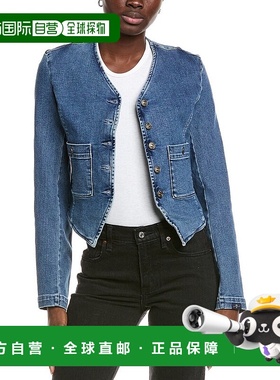 自营7 For All Mankind Collarless Jacket - blue 美国奥莱直发