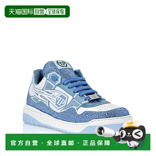 Moon plein皮革低帮运动鞋 Walker 白色 美国 自营 浅蓝色 philipp