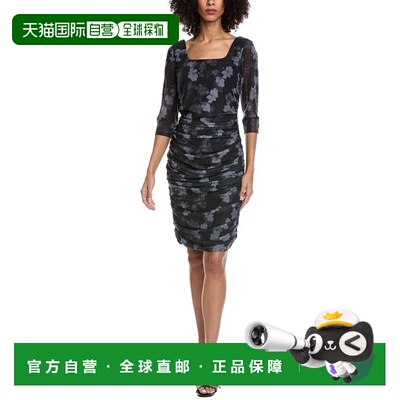 自营Rene Ruiz Printed Cocktail Dress - grey 美国奥莱直发吊带