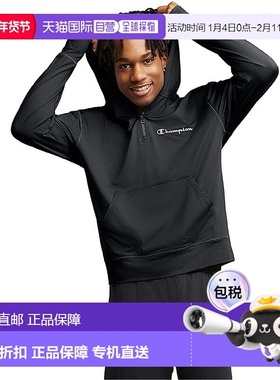 自营 Champion174男式全天MVP 14拉链连帽衫S黑色-黑色 美国奥莱