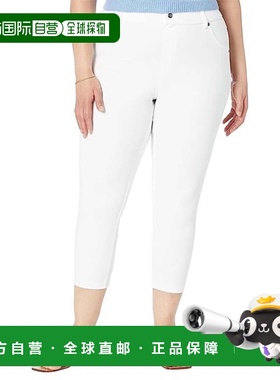 自营Hue Capri Jeans Women White Ultra Soft Denim High-Rise S