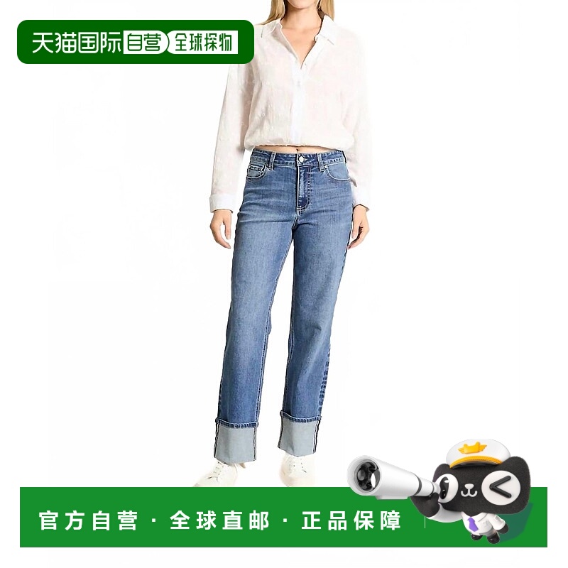 自营oat new yorkHigh-Rise Cuffed Wide Leg Jean In Luna Dark