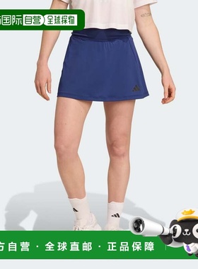 自营女士adidas Optime Skort，带一体式自行车短裤-深蓝色 美国