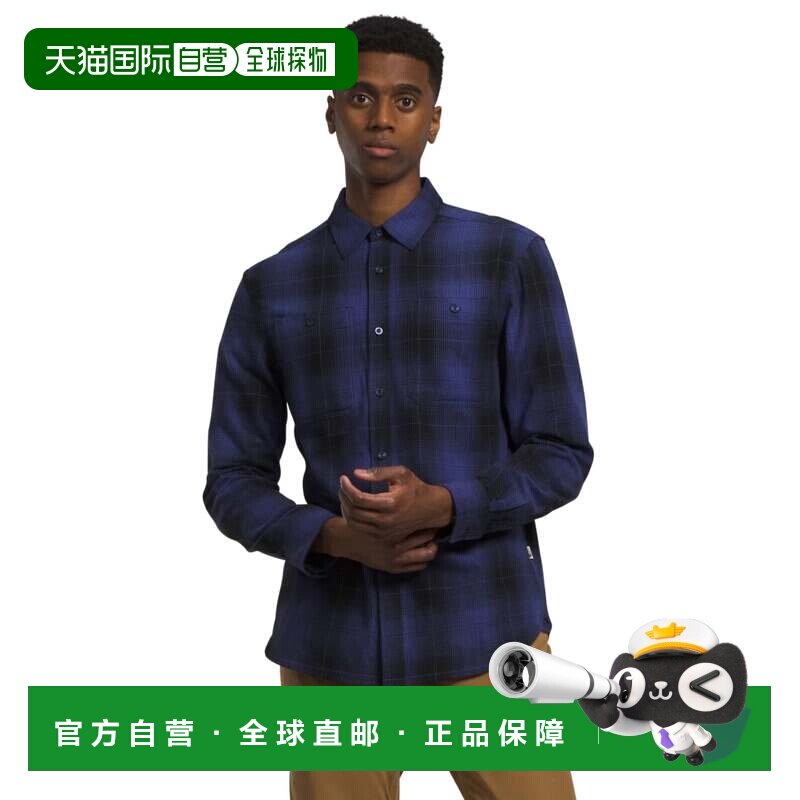 自营The North Face Arroyo法兰绒衬衫男士紫色格子纽扣UPS1319-