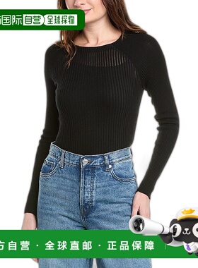 自营 rag & bone Dorit Shadow Stripe Wool-Blend Sweater - bla