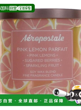 自营Aeropostale 14.5盎司大豆蜡混合物3芯蜡烛-粉红色柠檬冻糕-/