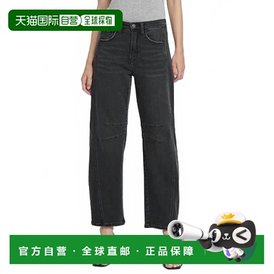 自营 flying monkey黑色高筒牛仔裤 美国奥莱直发直筒裤