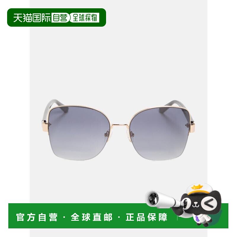 自营guess几何半无框金属太阳镜-黑色 美国奥莱直发