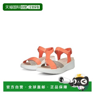 美国直邮 奢华横带进口爱步凉鞋 ECCO Wedge 真皮 Flowt