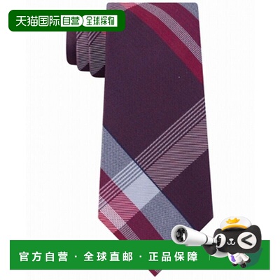 自营Kenneth Cole Reaction Men's Parkway Slim Plaid Tie Red S