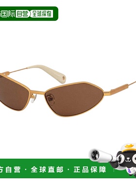 自营Jacquemus Sunglasses Cat Eye Full Rim, Gold Frame And Br
