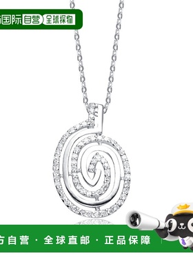 自营 genevive纯银透明立方氧化锆漩涡项链 - 白色 美国奥莱直发