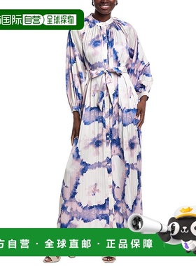 自营 Gracia According褶皱缎面衬衫连衣裙-米色 美国奥莱直发