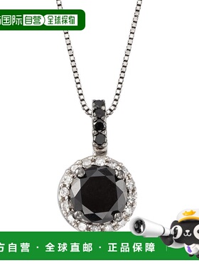 自营925 纯银 Ross-Simons 黑白钻石吊坠项链 - 16 英寸 美国奥莱