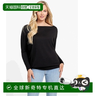 黑色 自营 露肩上衣 guessCeci 美国奥莱直发 Dolman