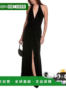 自营Halston Rebecca Gown - black 美国奥莱直发连衣裙长裙礼服