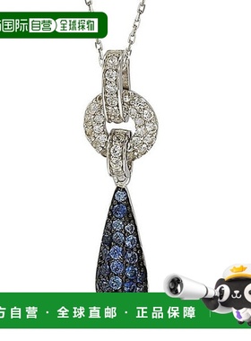 自营 Suzy Levian 纯银蓝宝石和钻石口音密钉泪滴吊坠 - 蓝色 美