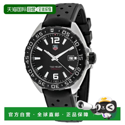 自营Tag Heuer Men's black dial Watch - black 美国奥莱直发