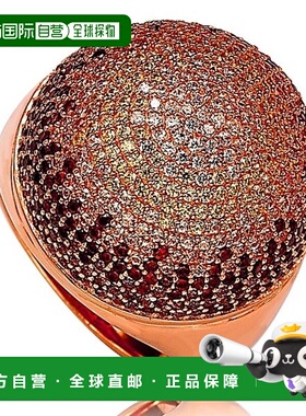 自营 Suzy Levian 玫瑰金色纯银方晶锆石圆顶戒指 - 粉红色 美国