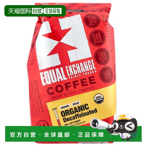 香港直发公平交易,有机，咖啡，深烘焙，研磨，脱因，12 盎司（34