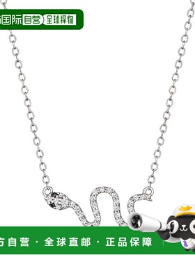 自营Ross-Simons Black and White Diamond Snake Necklace in St