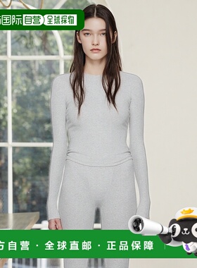 1h可退 香港直邮潮奢 SKIMS 女士 灰色 Cotton Rib 长袖 T 恤 TPL