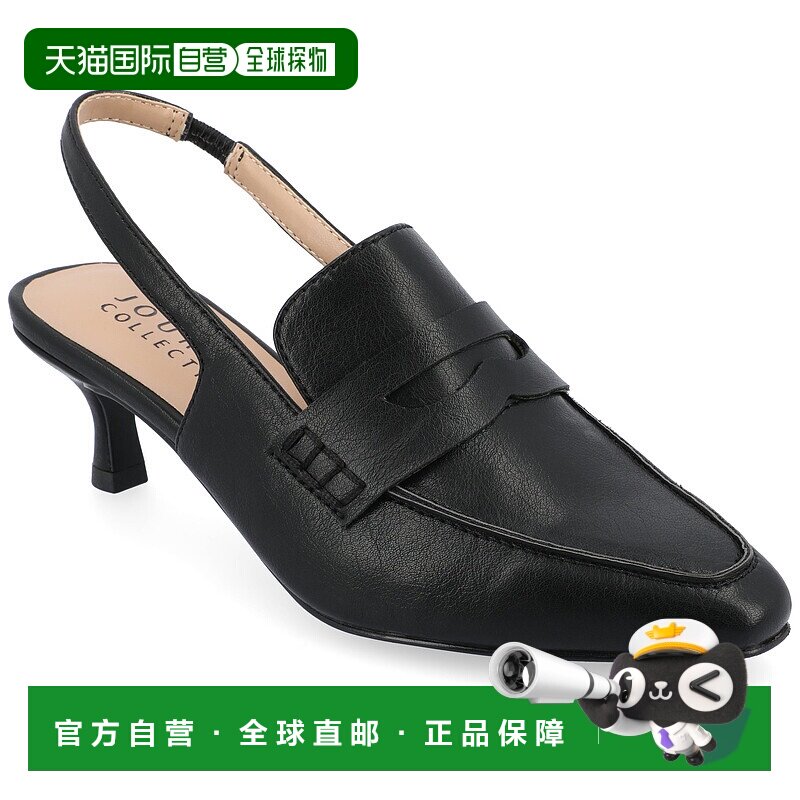 自营 journee collectionJournee女式中宽Amory高跟鞋-黑色 美国