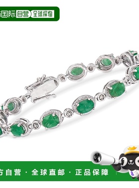 自营Ross-Simons Emerald Bracelet in Sterling Silver 8.25 in