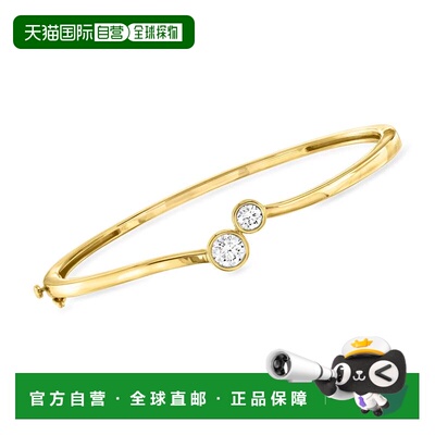 自营Ross-Simons Lab-Grown Diamond 2-Stone Bypass Bangle Brac