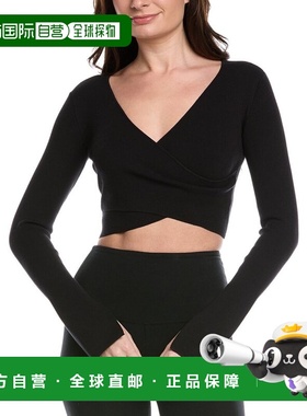 自营Spiritual Gangster Hadley Wrap Crop Top - black 美国奥莱