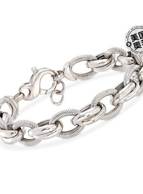 Ross-Simons Italian Sterling Silver Textured and Polished Ov