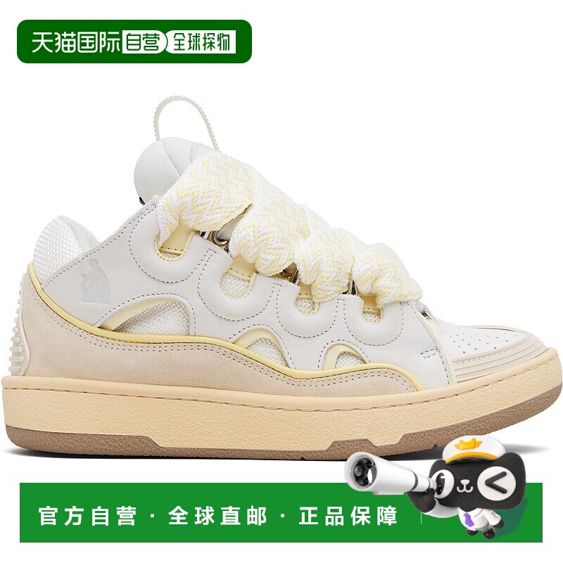 1h可退 香港直邮潮奢 Lanvin 朗雯 女士 白色 Curb Leather 运动