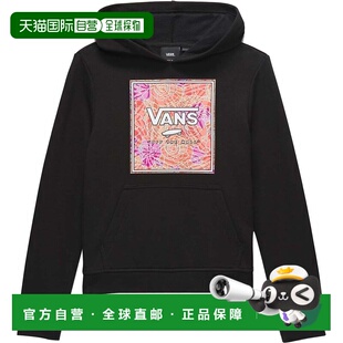 自营Vans Hoodie Girls Black Cotton Rose Camo Box Kangaroo Po