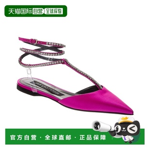 Sergio 女鞋 Rossi 粉色 直发美国奥莱 踝带缎面平底鞋 自营