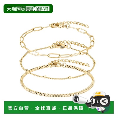 自营adorniaTarnish Resistant 18k Gold Plated 3-Chain Bracele
