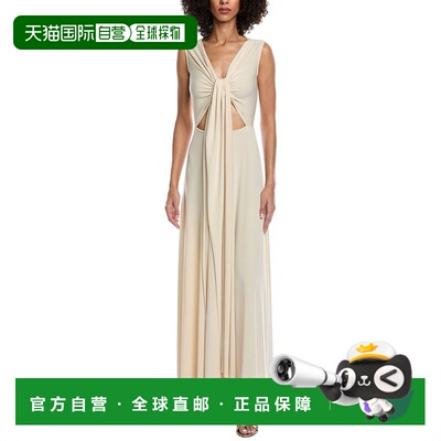 自营issue New York Wrap Bodice Gown - stone 美国奥莱直发长裙
