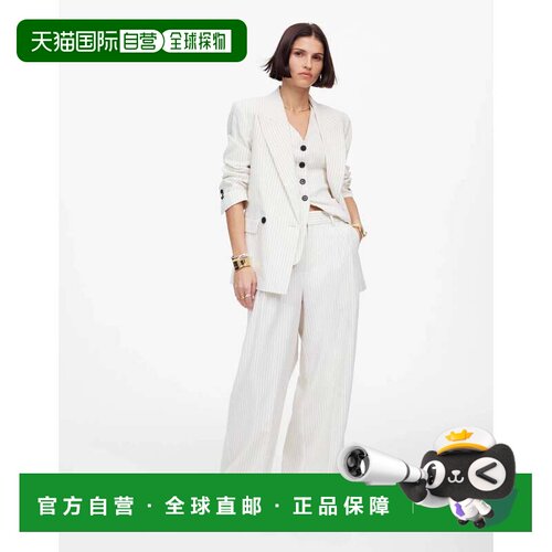 自营Women's Madewell The Superwide-Leg Pants Ivory Pinstripe