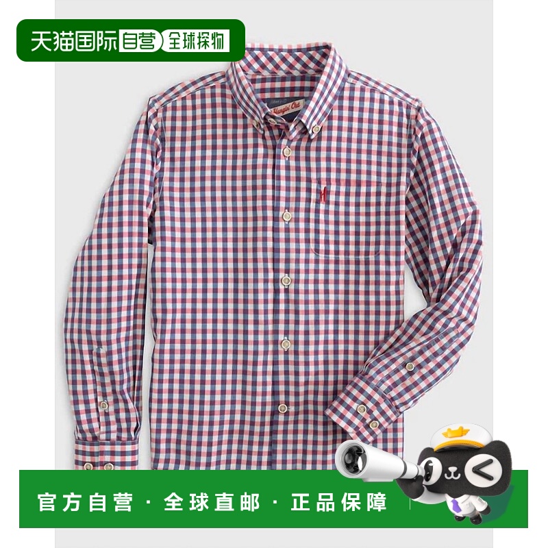 自营 johnnie-oMalibu红儿童男孩Abner表演纽扣衬衫-Malibu红色