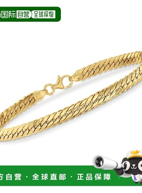 自营 Ross-Simons 意大利 18 克拉黄金古巴链手链 8 英寸 美国奥