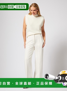 自营 adrienne landau阔腿翻边长裤-珍珠色 美国奥莱直发休闲裤