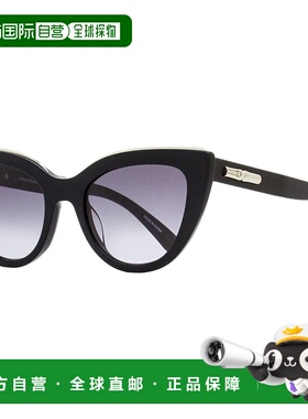 自营Longchamp/珑骧 女士猫眼太阳镜黑色 51毫米 美国奥莱直发