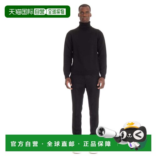 自营roberto collinaMerinos羊毛高领毛衣-黑色 美国奥莱直发