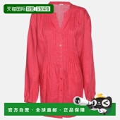 美 Pintuk Red 自营Basler Sleeve Linen Long red Plain Shirt