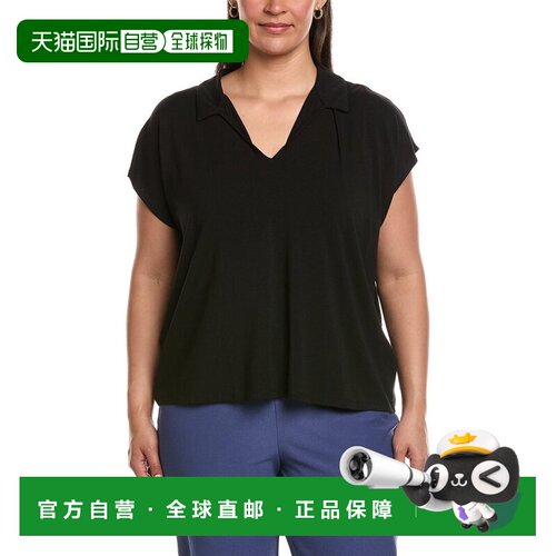 美国直邮自营EILEEN FISHER Plus方形顶部-黑色 美国奥莱直发