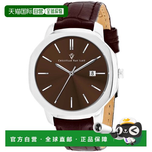 自营Christian Van Sant Men's Octavius Slim Brown Round 42mm