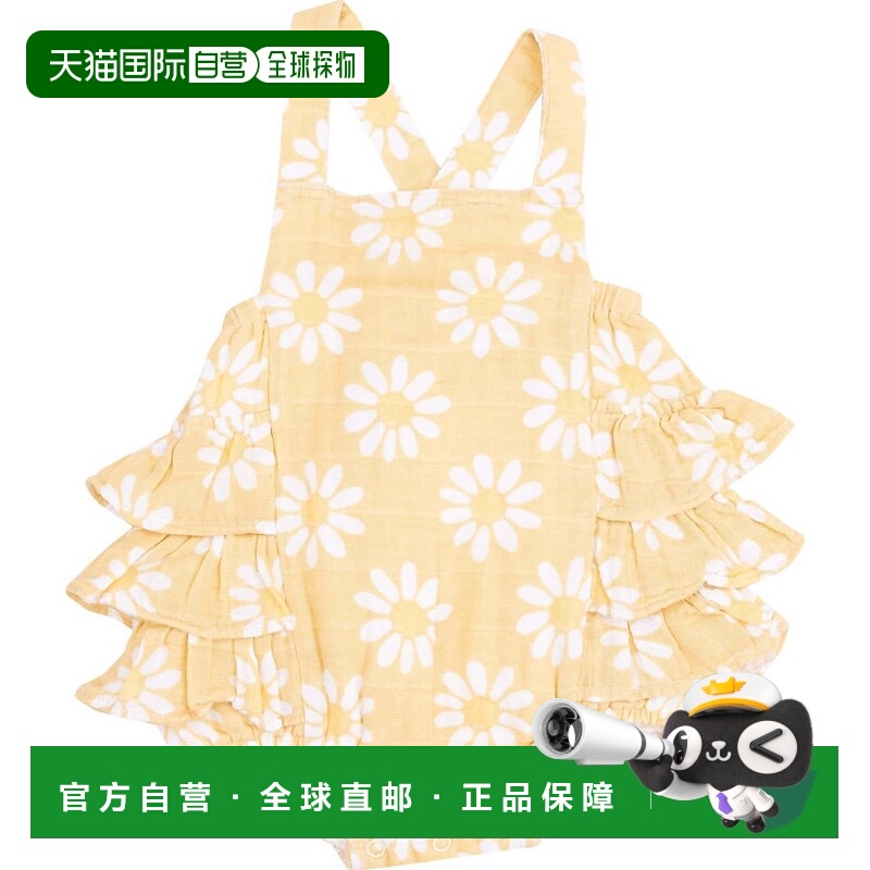 自营angel dearGirl's Daisy Ruffle Sunsuit In Yellow Mod - ye